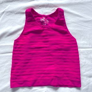 Hot pink ribbed crop top